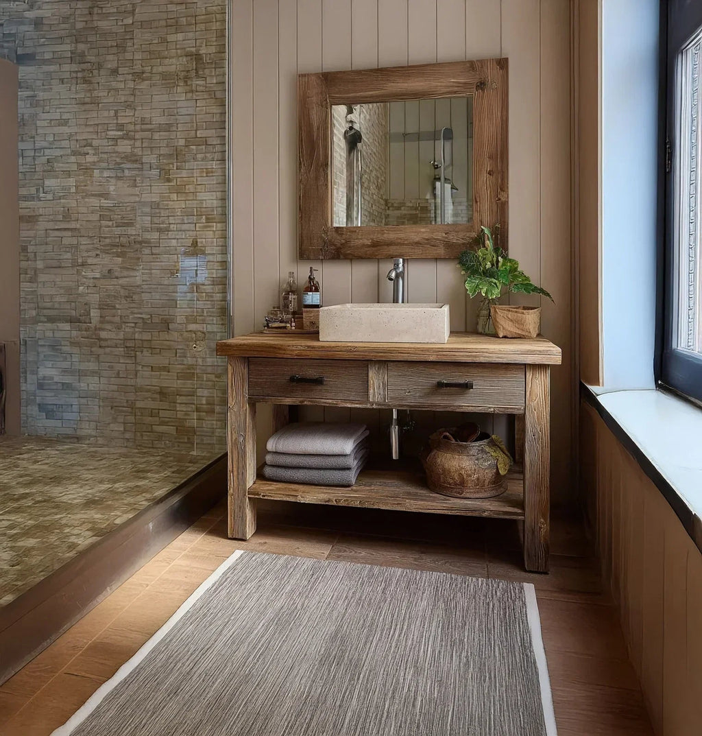 Wooden Rustic Style Handmade Bathroom Vanity