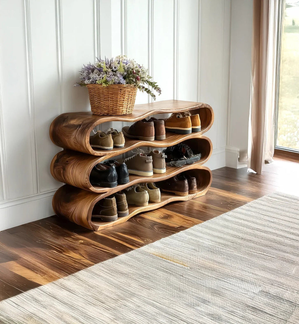 Rustic Hallway Bench For Shoes & Bags