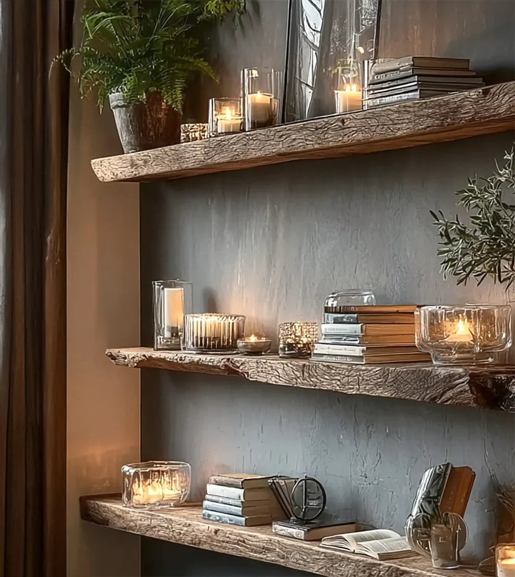 Rustic Live Edge Floating Shelf