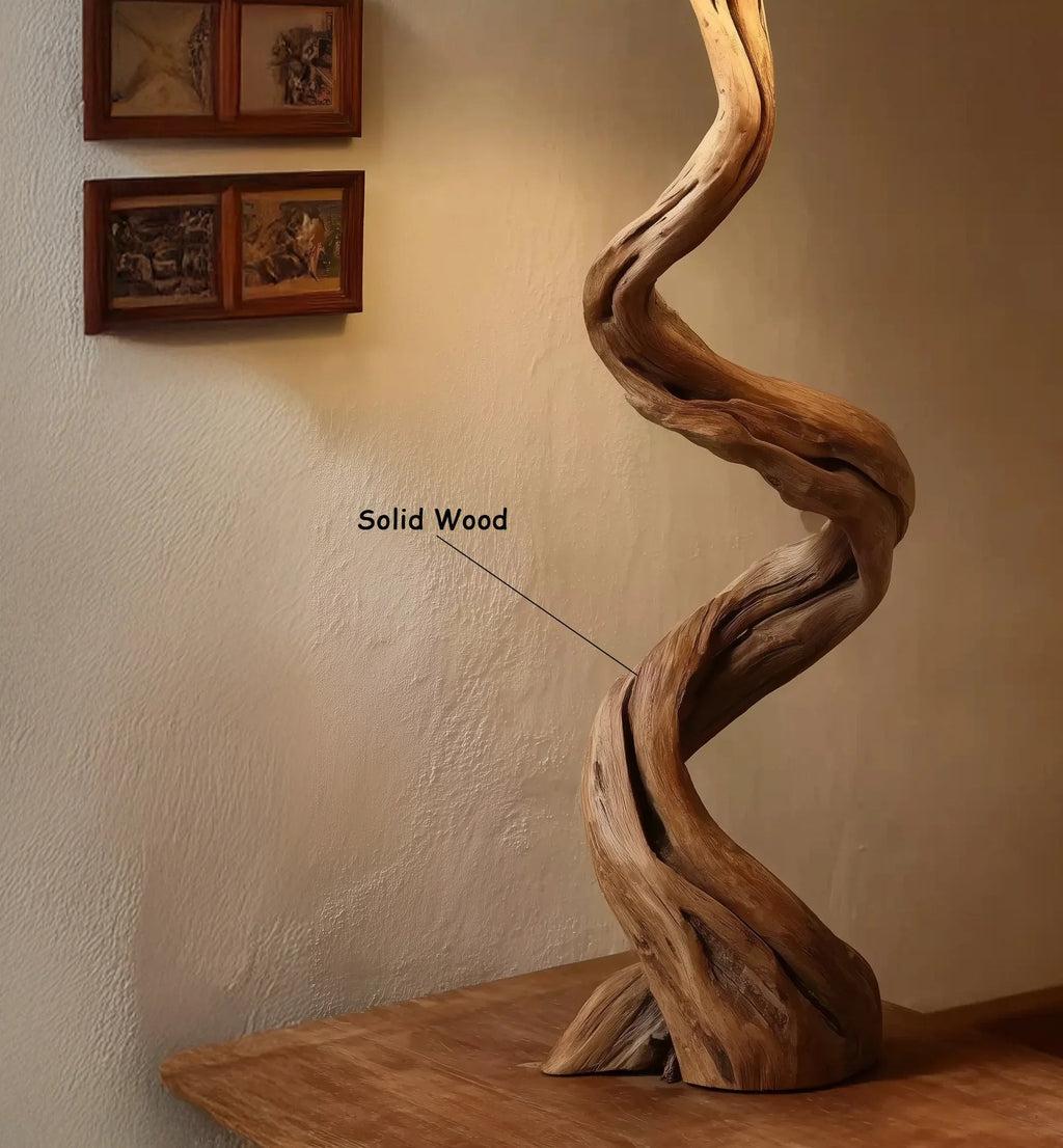 Rustic Driftwood Floor Lamp