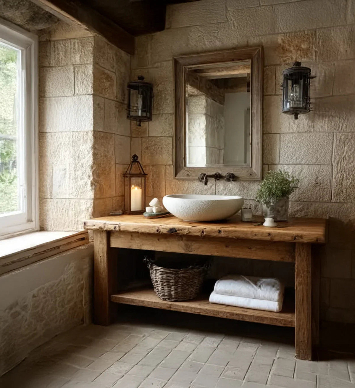 Rustic Wooden Bathroom Vanity