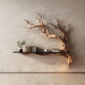 Handcrafted Wooden Tree Wall Shelf