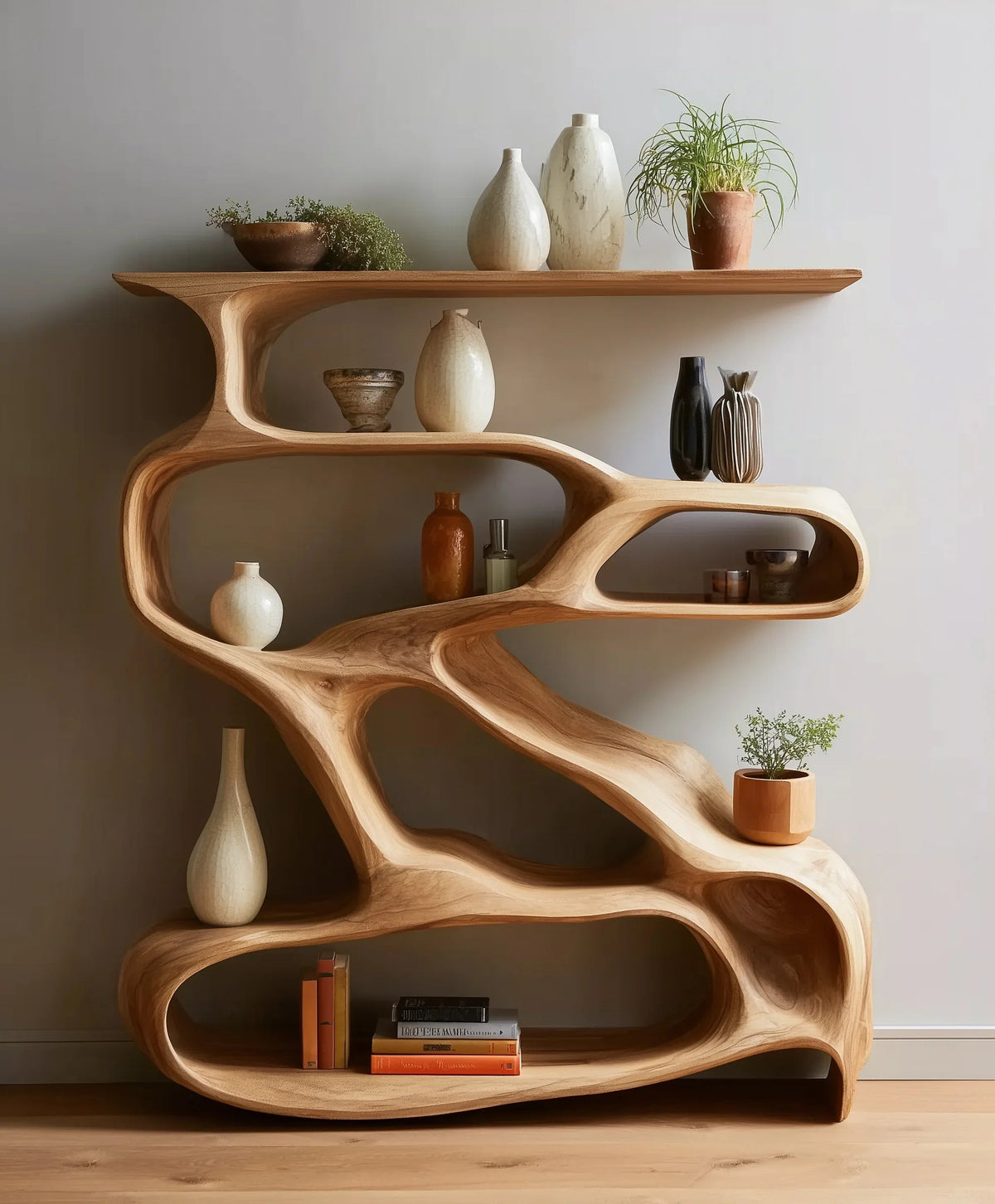 Handcrafted Solid Wood Bookshelf