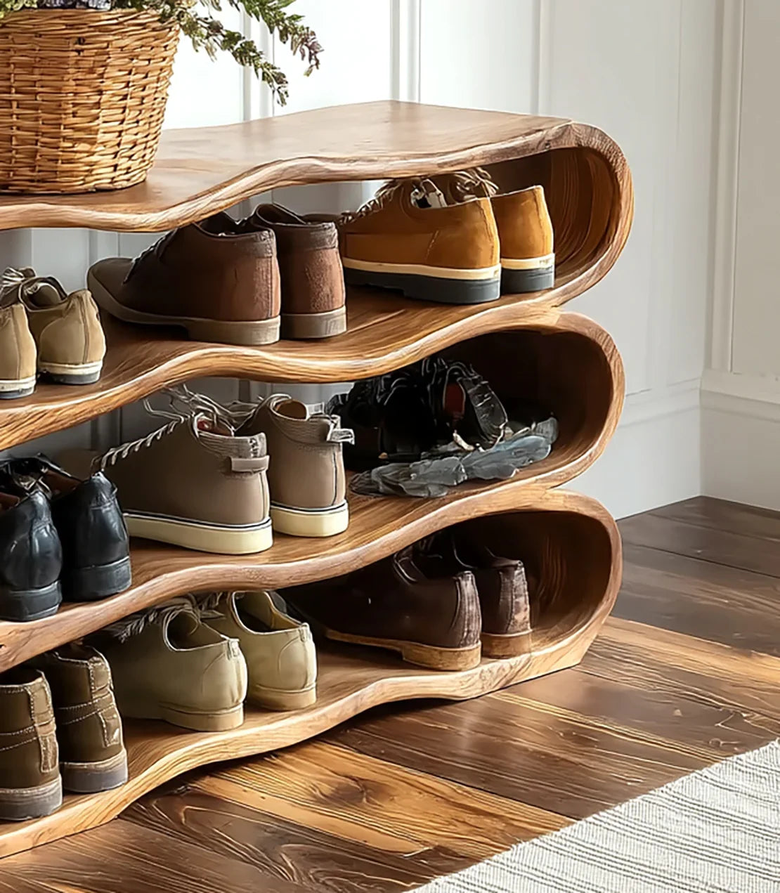 Rustic Hallway Bench For Shoes & Bags