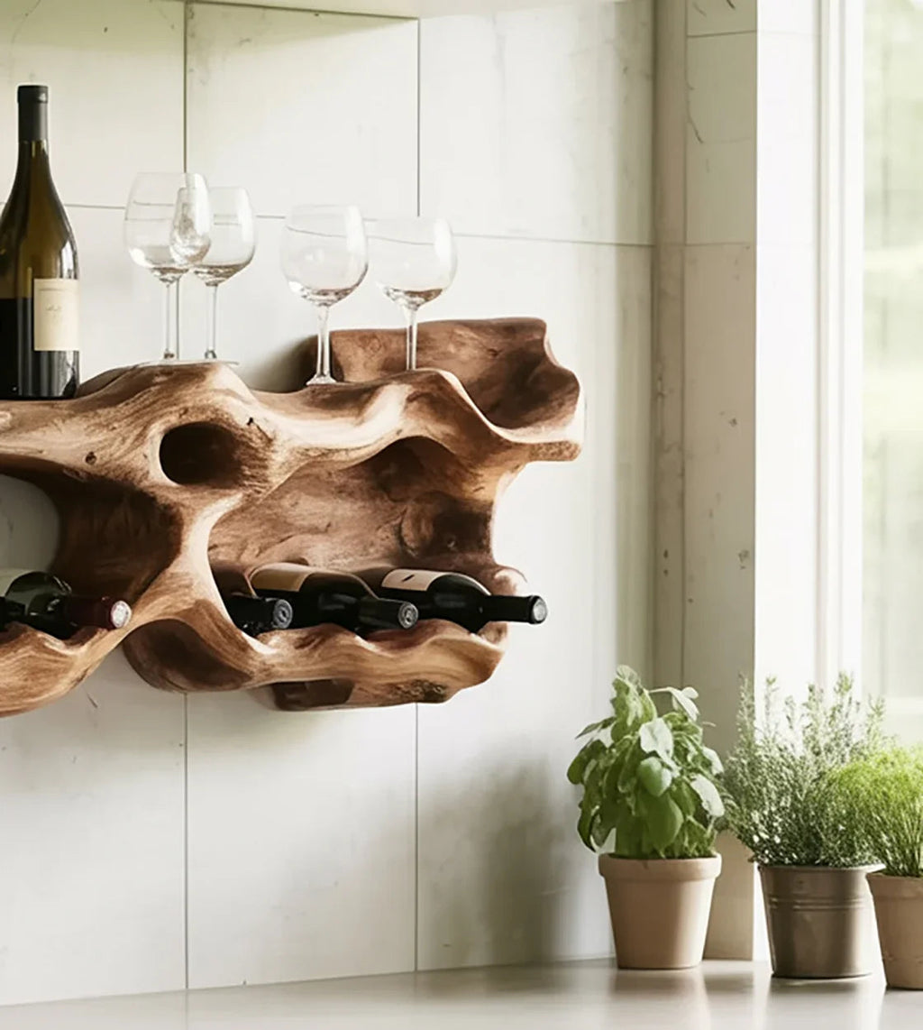 Handcrafted Solid Wood Wine Rack