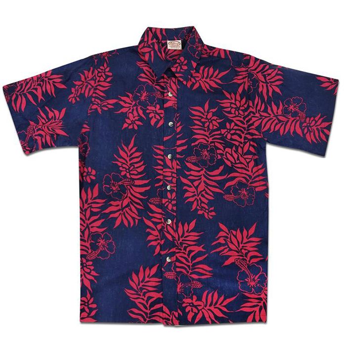 Mini Tahitian Reverse (Navy/Red) Hawaiian Shirts