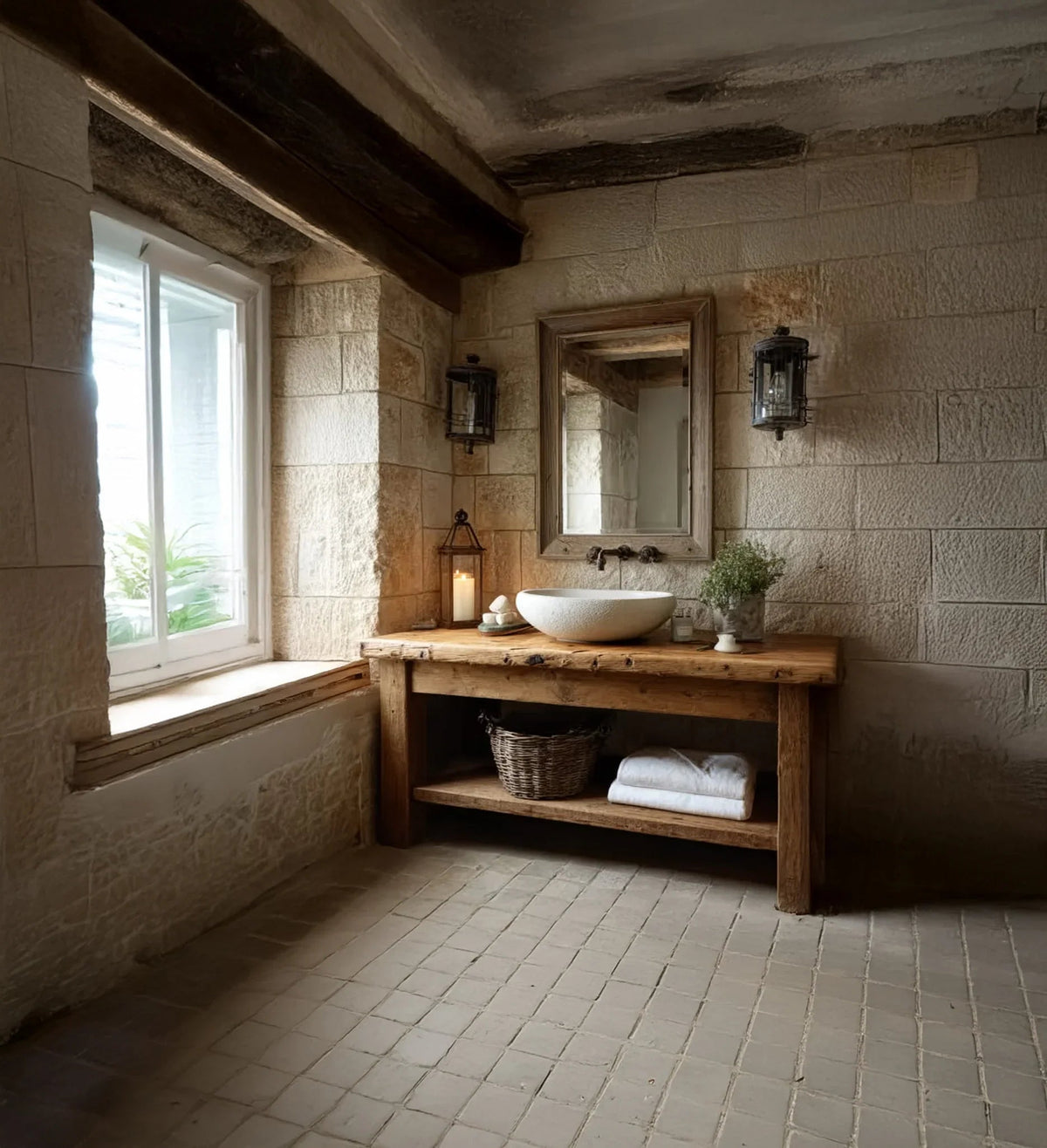 Rustic Wooden Bathroom Vanity