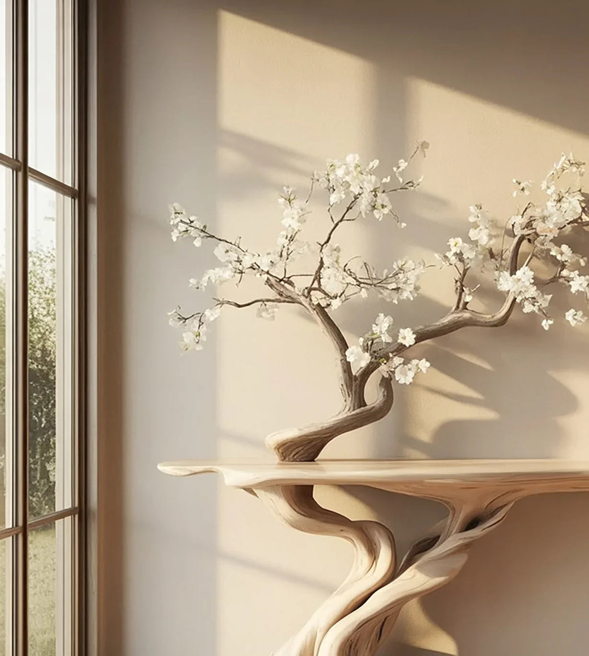 Handmade Solid Wood Tree Console Table