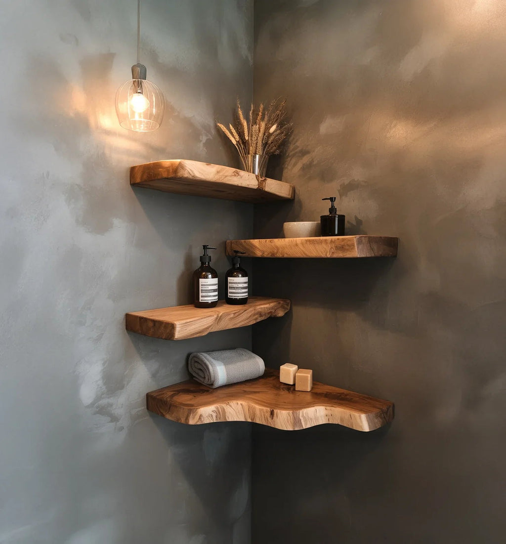 Live Edge Corner Floating Shelf