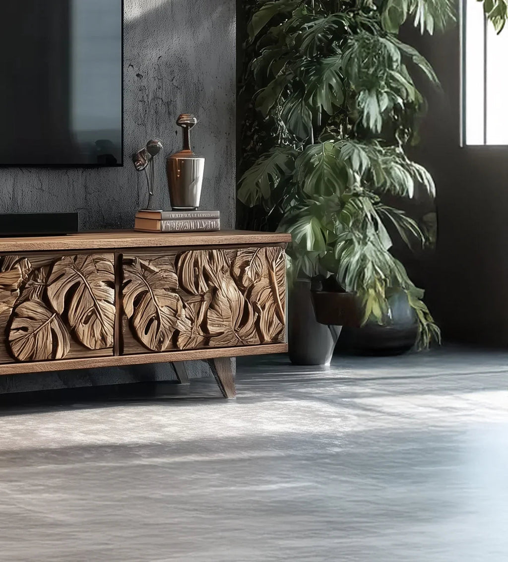 Retro Low Wooden TV Cabinet