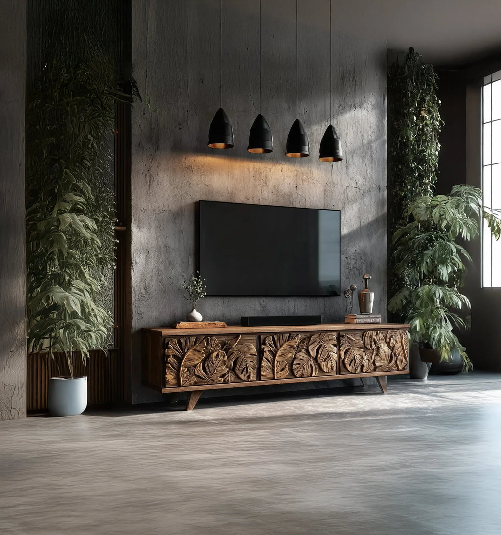 Retro Low Wooden TV Cabinet