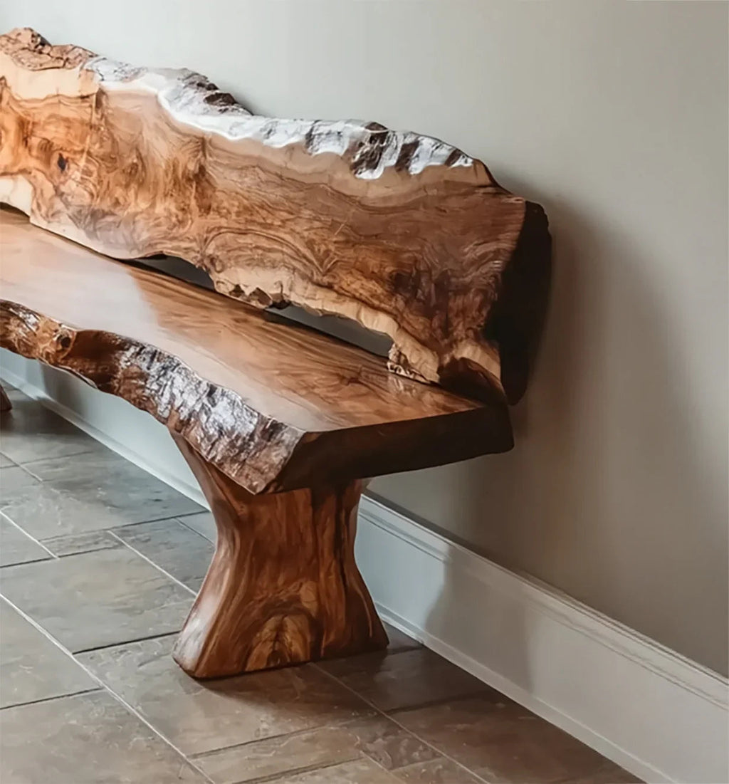 Live Edge Solid Wood Bench