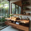 Handcrafted Solid Wood Bathroom Vanity With Storage And Rustic Design