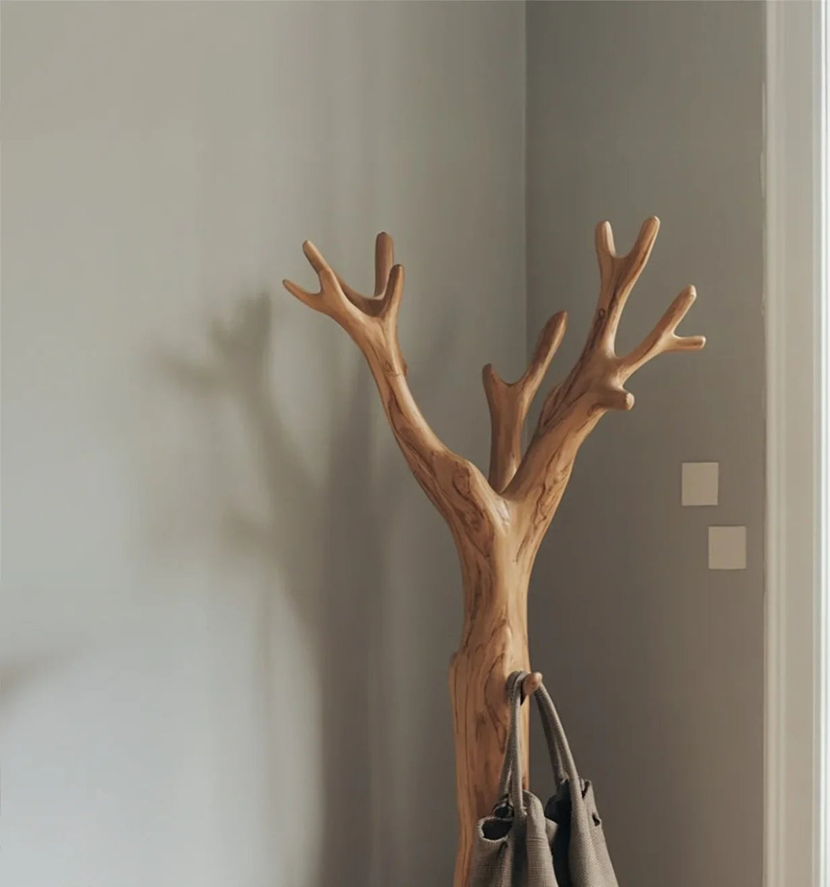 Rustic Wooden Standing Coat Rack