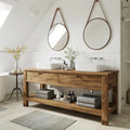Rustic Reclaimed Wood Bathroom Vanity With Drawers