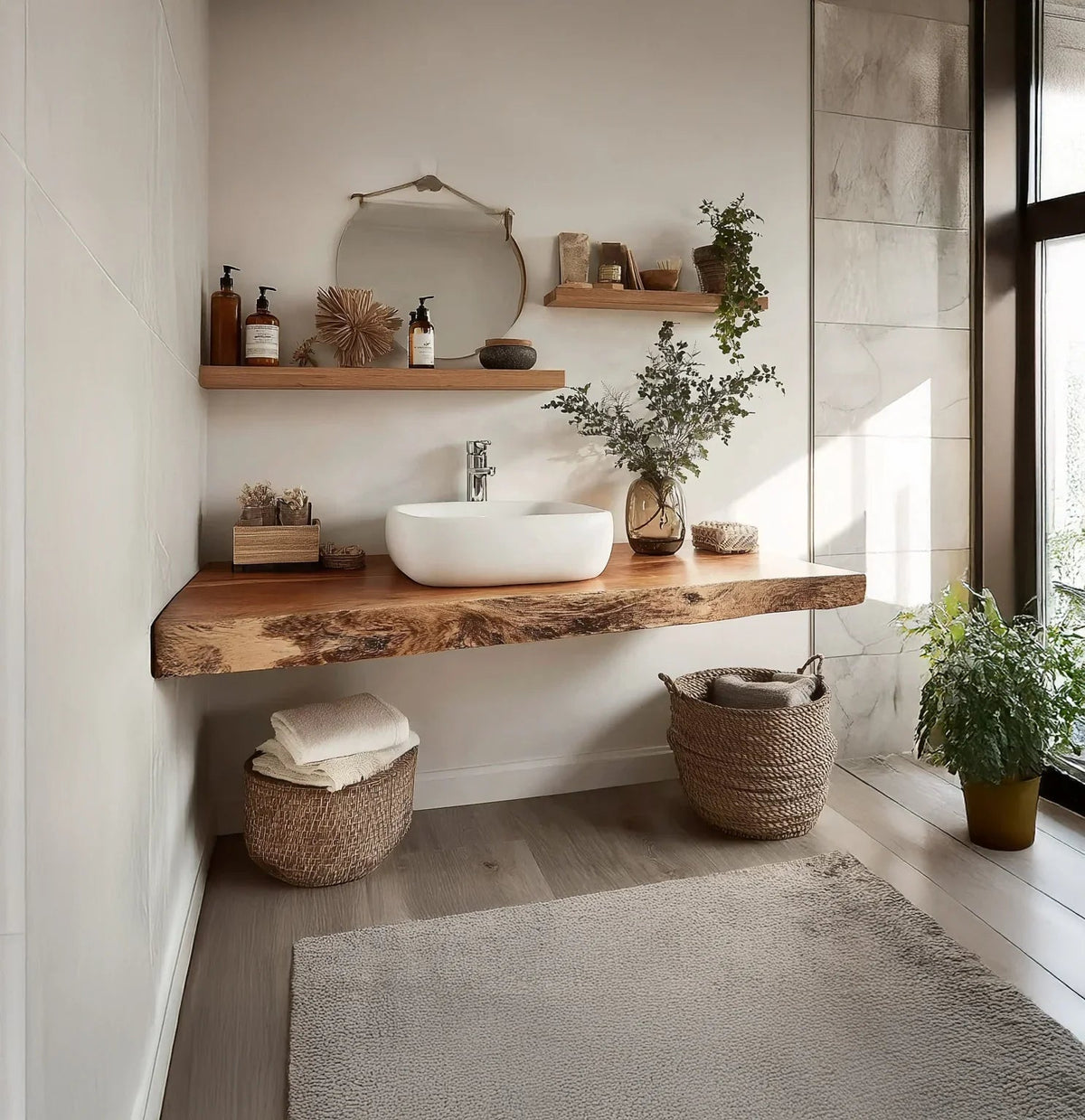 Handmade Reclaimed Wood Floating Vanity