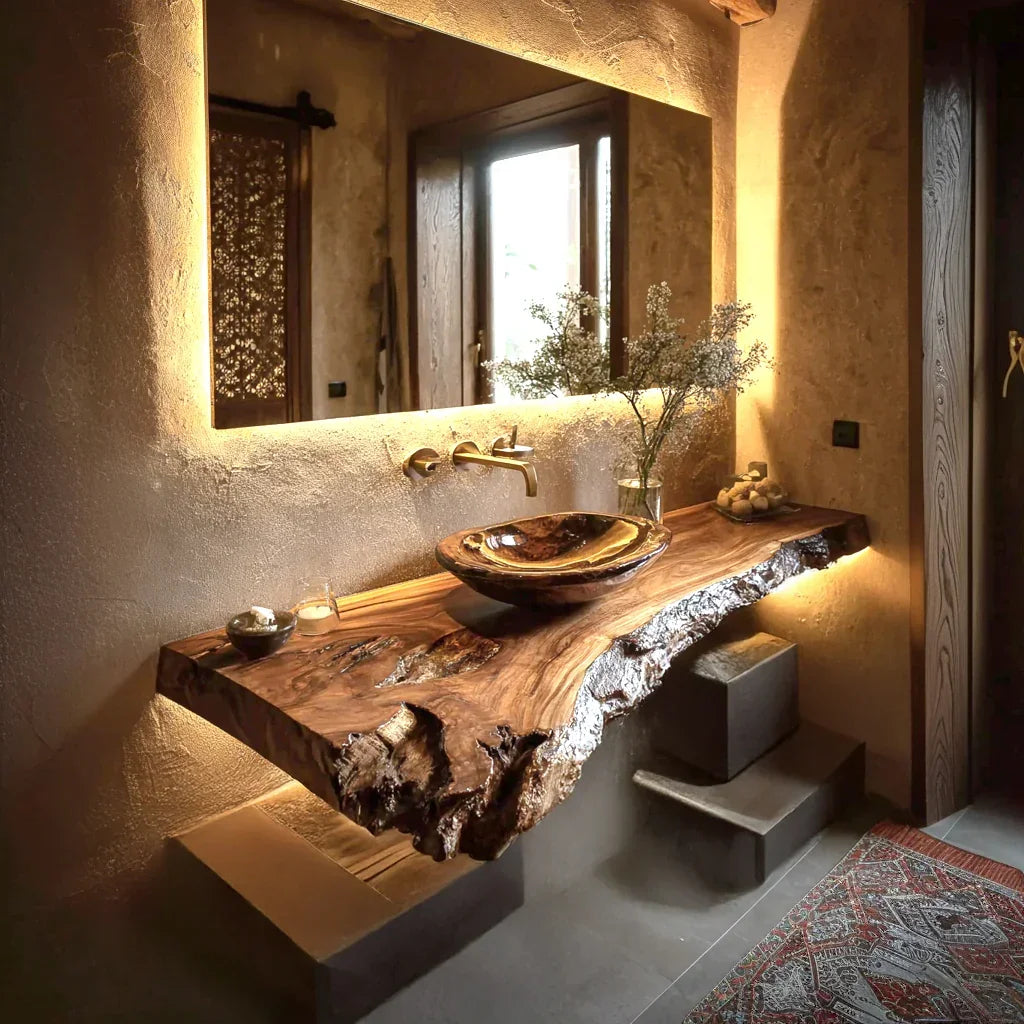 Rustic Live Edge Floating Vanity