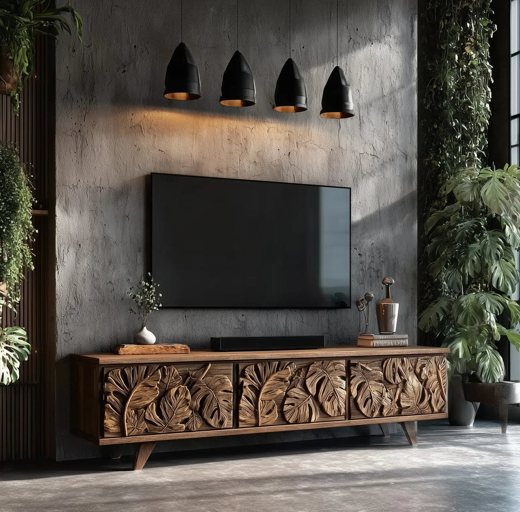 Retro Low Wooden TV Cabinet