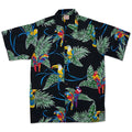 Tropical Birds (Black) Hawaiian Shirts