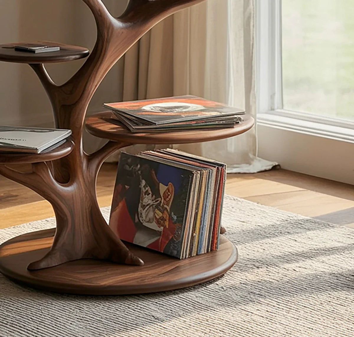 Handcrafted Wooden Record Player Stand