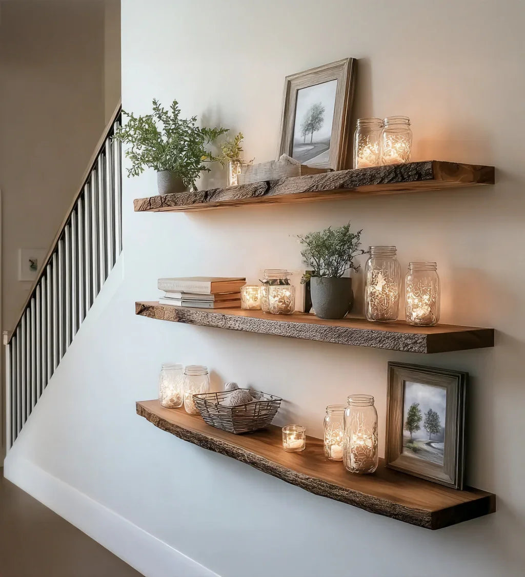 Handmade Live Edge Floating Shelf