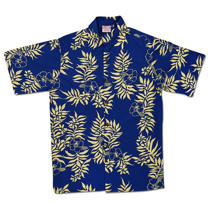 Mini Tahitian (Royal/Gold) Hawaiian Shirts